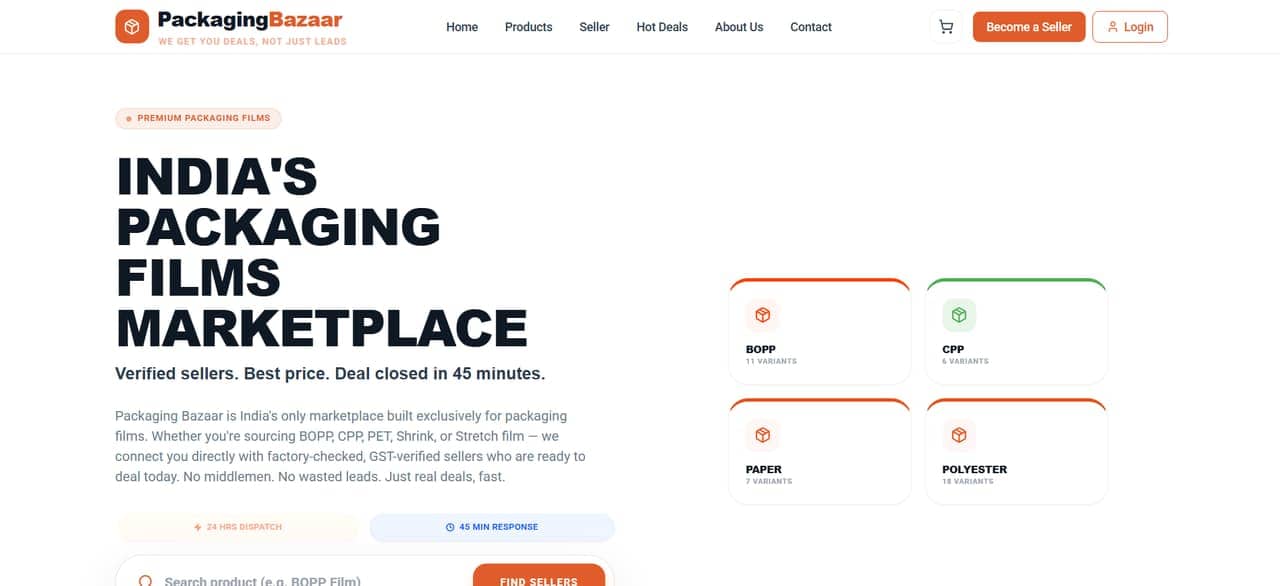 PackagingBazaar — PackagingBazaar project by TradeOrbit Global