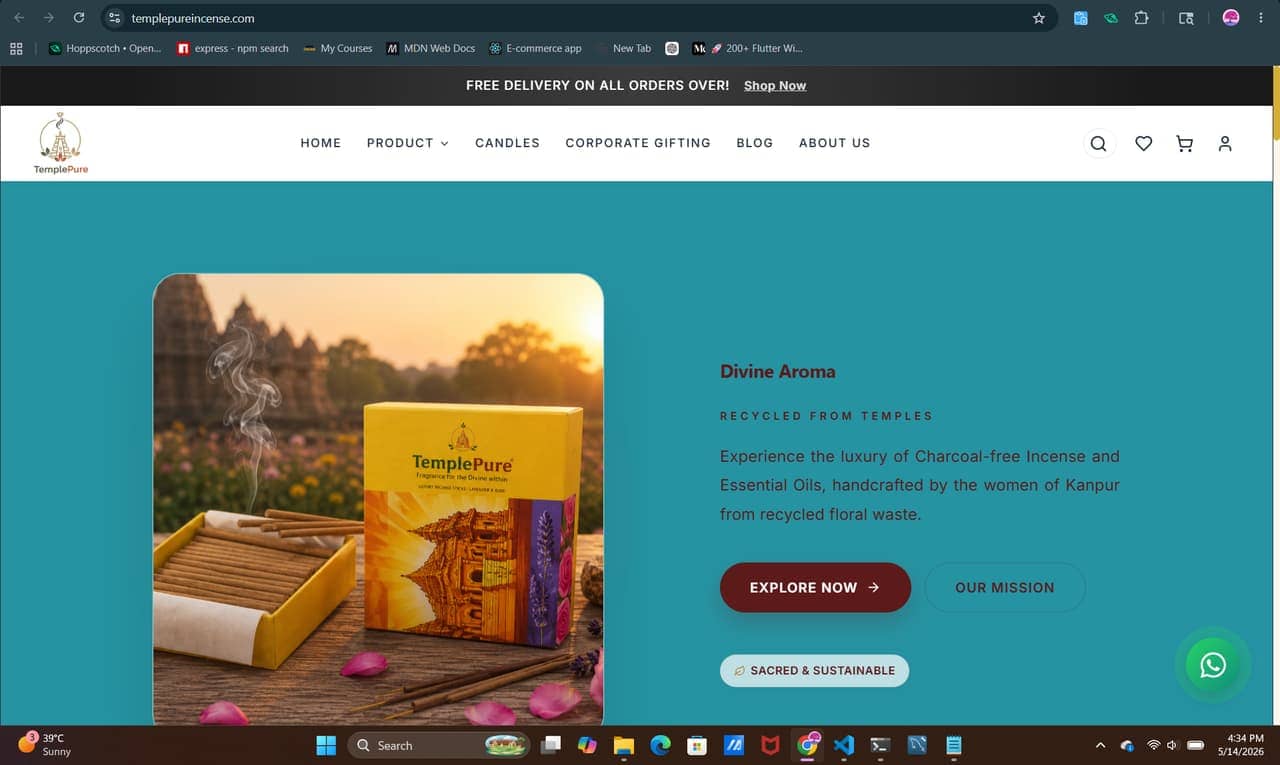 TemplePure Incense — TemplePure (SS Enterprises) project by TradeOrbit Global